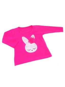 KOMPLET LETNI DLA DZIEWCZYNKI BLUZKA Z CEKINAMI PLUS LEGINSY ZAJĄCZEK