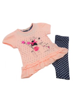 KOMPLET LETNI DLA DZIEWCZYNKI BLUZKA PLUZ LEGINSY P18129