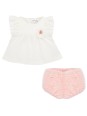 MAYORAL NEWBORN KOMPLET LETNI DLA DZIEWCZYNKI BLUZKA  PLUS SZORTY BRZOSKWINIOWE 1140 /9