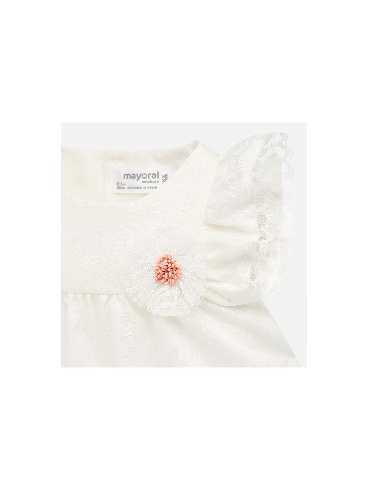 MAYORAL NEWBORN KOMPLET LETNI DLA DZIEWCZYNKI BLUZKA  PLUS SZORTY BRZOSKWINIOWE 1140 /9
