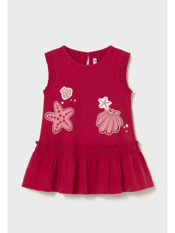 MAYORAL BABY SUKIENKA NA KRÓTKI RĘKAW DLA DZIEWCZYNKI CZERWONA 1929/63