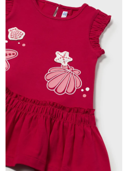 MAYORAL BABY SUKIENKA NA KRÓTKI RĘKAW DLA DZIEWCZYNKI CZERWONA 1929/63