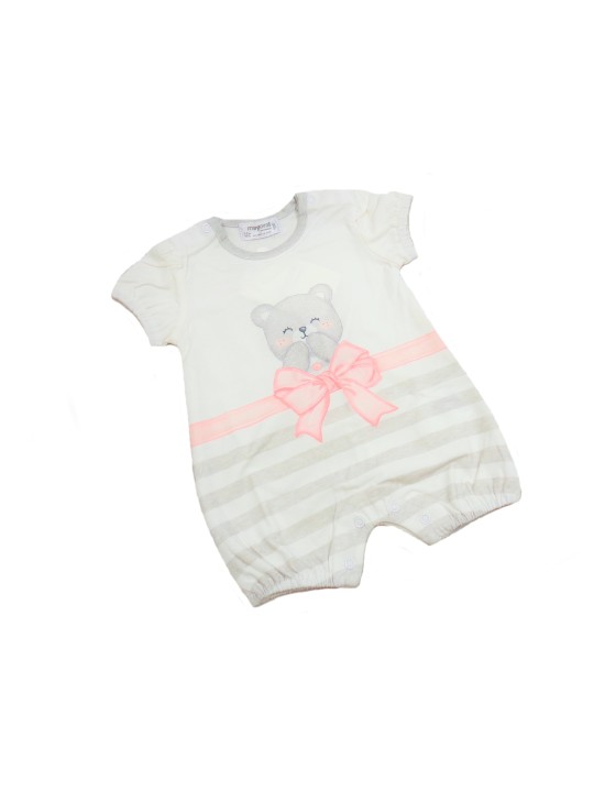 MAYORAL NEWBORN RAMPERS PAJAC  DLA DZIEWCZYNKI BIAŁY Z MISIEM RAMPERS01