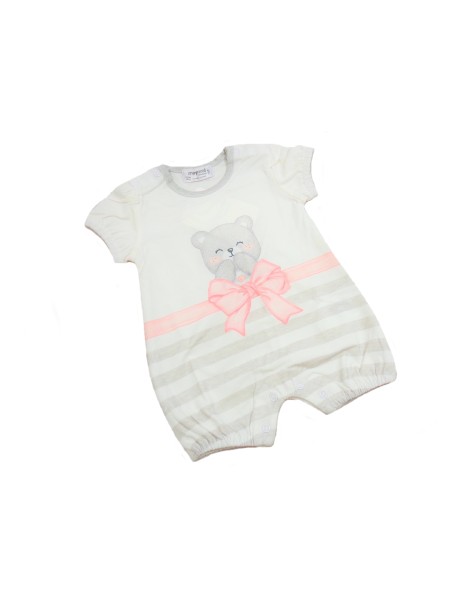 MAYORAL NEWBORN RAMPERS PAJAC  DLA DZIEWCZYNKI BIAŁY Z MISIEM RAMPERS01