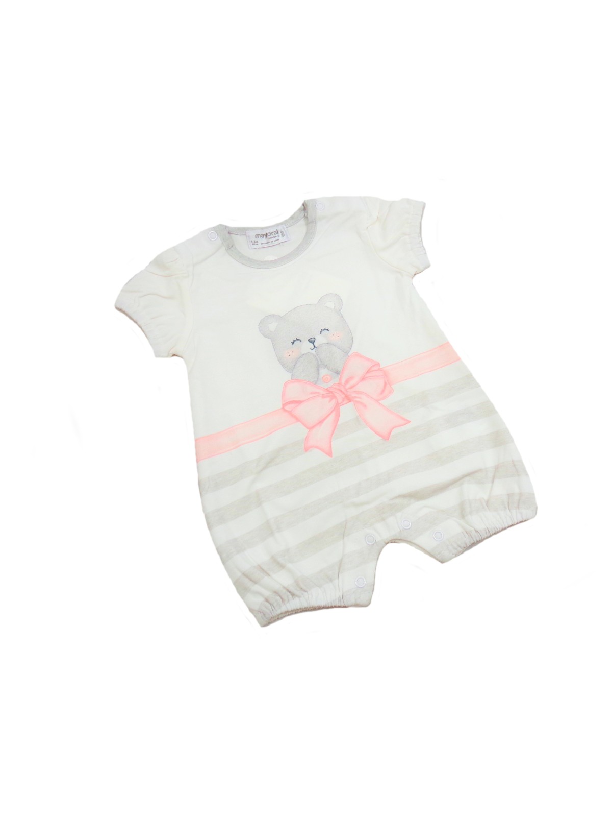 MAYORAL NEWBORN RAMPERS PAJAC  DLA DZIEWCZYNKI BIAŁY Z MISIEM RAMPERS01
