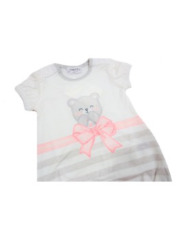 MAYORAL NEWBORN RAMPERS PAJAC  DLA DZIEWCZYNKI BIAŁY Z MISIEM RAMPERS01