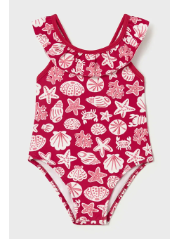 MAYORAL BABY  STRÓJ KĄPIELOWY JEDNOCZĘŚCIOWY CZERWONY FALABANKA 1754/20