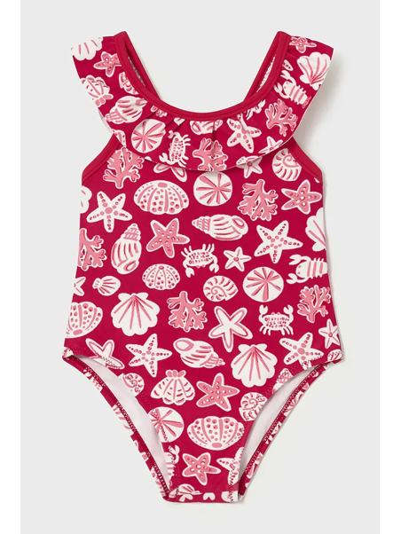 MAYORAL BABY  STRÓJ KĄPIELOWY JEDNOCZĘŚCIOWY CZERWONY FALABANKA 1754/20