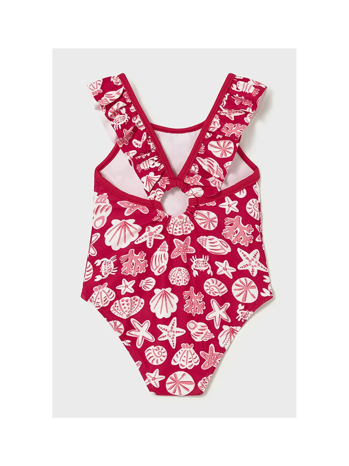 MAYORAL BABY  STRÓJ KĄPIELOWY JEDNOCZĘŚCIOWY CZERWONY FALABANKA 1754/20