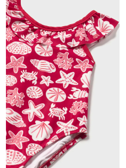 MAYORAL BABY  STRÓJ KĄPIELOWY JEDNOCZĘŚCIOWY CZERWONY FALABANKA 1754/20