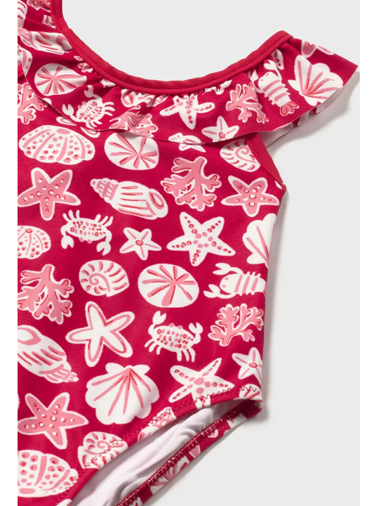 MAYORAL BABY  STRÓJ KĄPIELOWY JEDNOCZĘŚCIOWY CZERWONY FALABANKA 1754/20