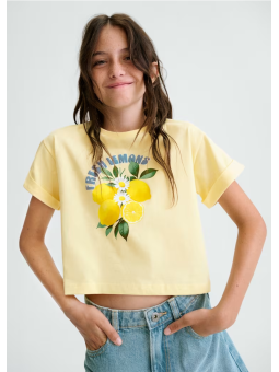 MAYORAL KOSZULKA NA KRÓTKI RĘKAW DLA DZIEWCZYNKI ŻÓŁTA CYTRYNKI 6009/93