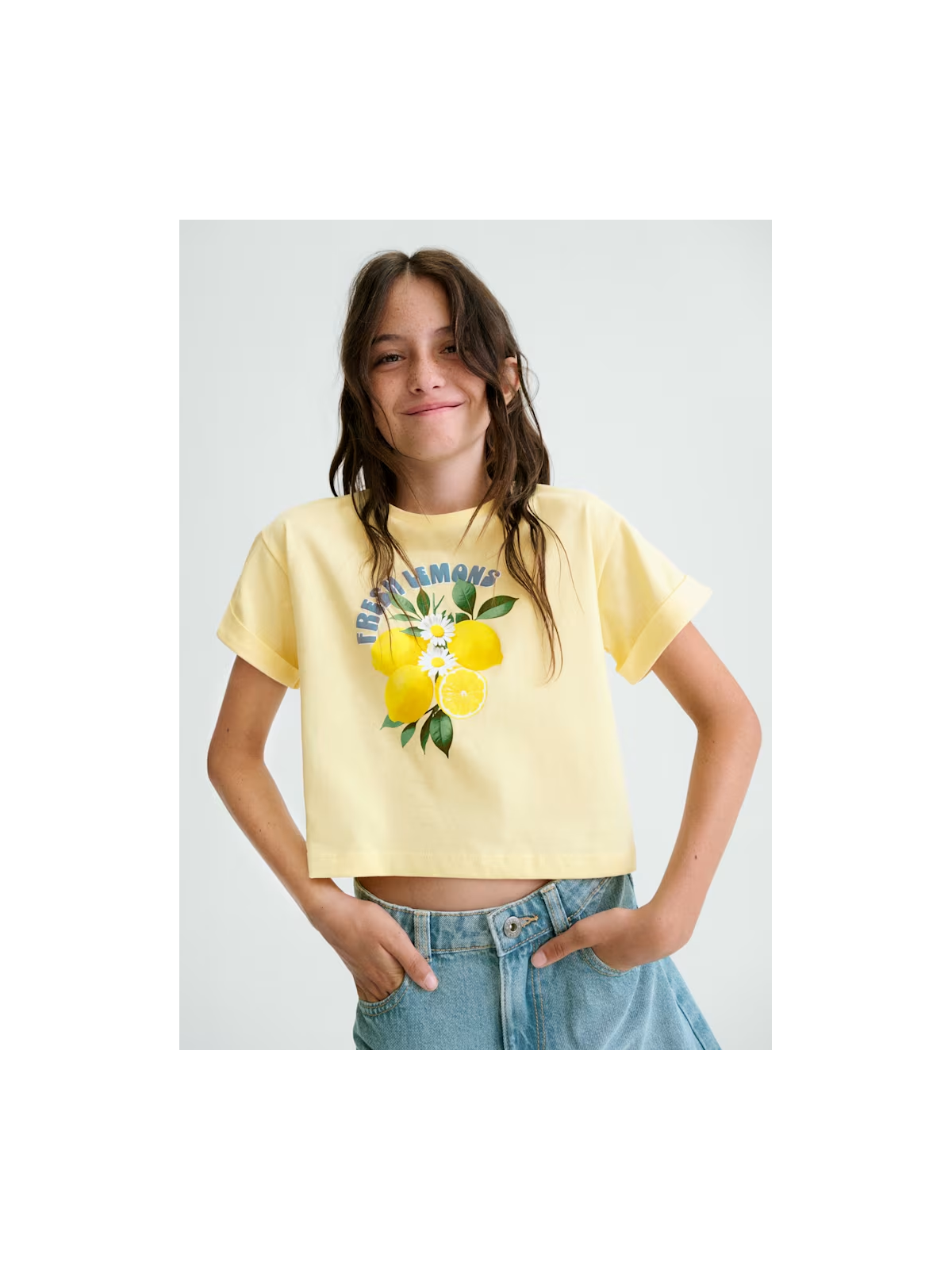 MAYORAL KOSZULKA NA KRÓTKI RĘKAW DLA DZIEWCZYNKI ŻÓŁTA CYTRYNKI 6009/93