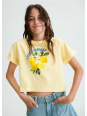 MAYORAL KOSZULKA NA KRÓTKI RĘKAW DLA DZIEWCZYNKI ŻÓŁTA CYTRYNKI 6009/93