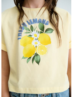 MAYORAL KOSZULKA NA KRÓTKI RĘKAW DLA DZIEWCZYNKI ŻÓŁTA CYTRYNKI 6009/93