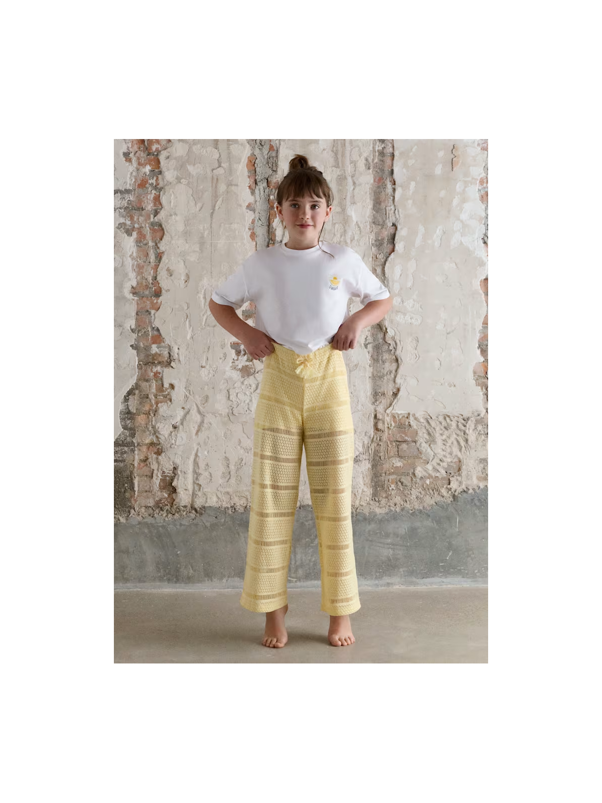 MAYORAL SPODNIE AŻUROWE DLA DZIEWCZYNY ŻÓŁTE 6550/34