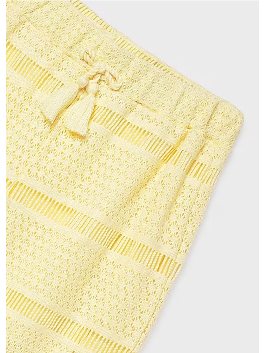 MAYORAL SPODNIE AŻUROWE DLA DZIEWCZYNY ŻÓŁTE 6550/34