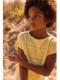 MAYORAL BLUZKA TOP NA KRÓTKI RĘKAW DLA DZIEWCZYNY ŻÓŁTY AŻUROWY 6022/34