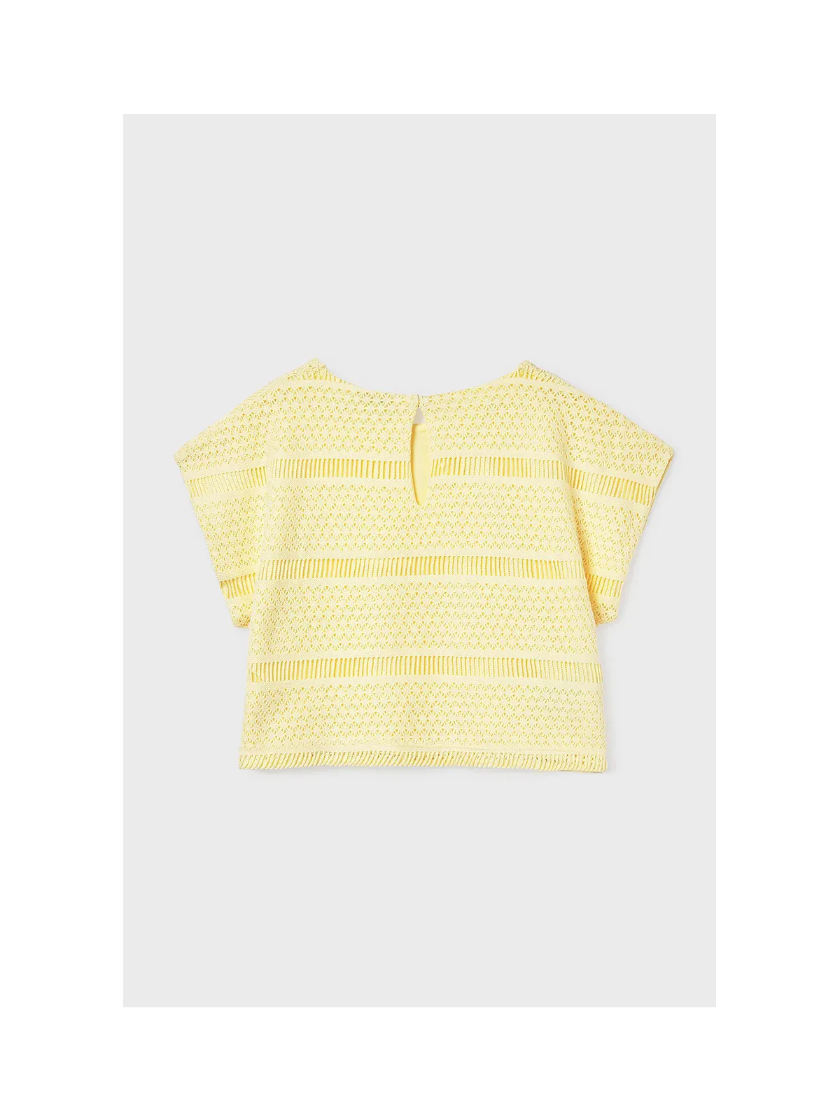 MAYORAL BLUZKA TOP NA KRÓTKI RĘKAW DLA DZIEWCZYNY ŻÓŁTY AŻUROWY 6022/34
