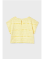 MAYORAL BLUZKA TOP NA KRÓTKI RĘKAW DLA DZIEWCZYNY ŻÓŁTY AŻUROWY 6022/34