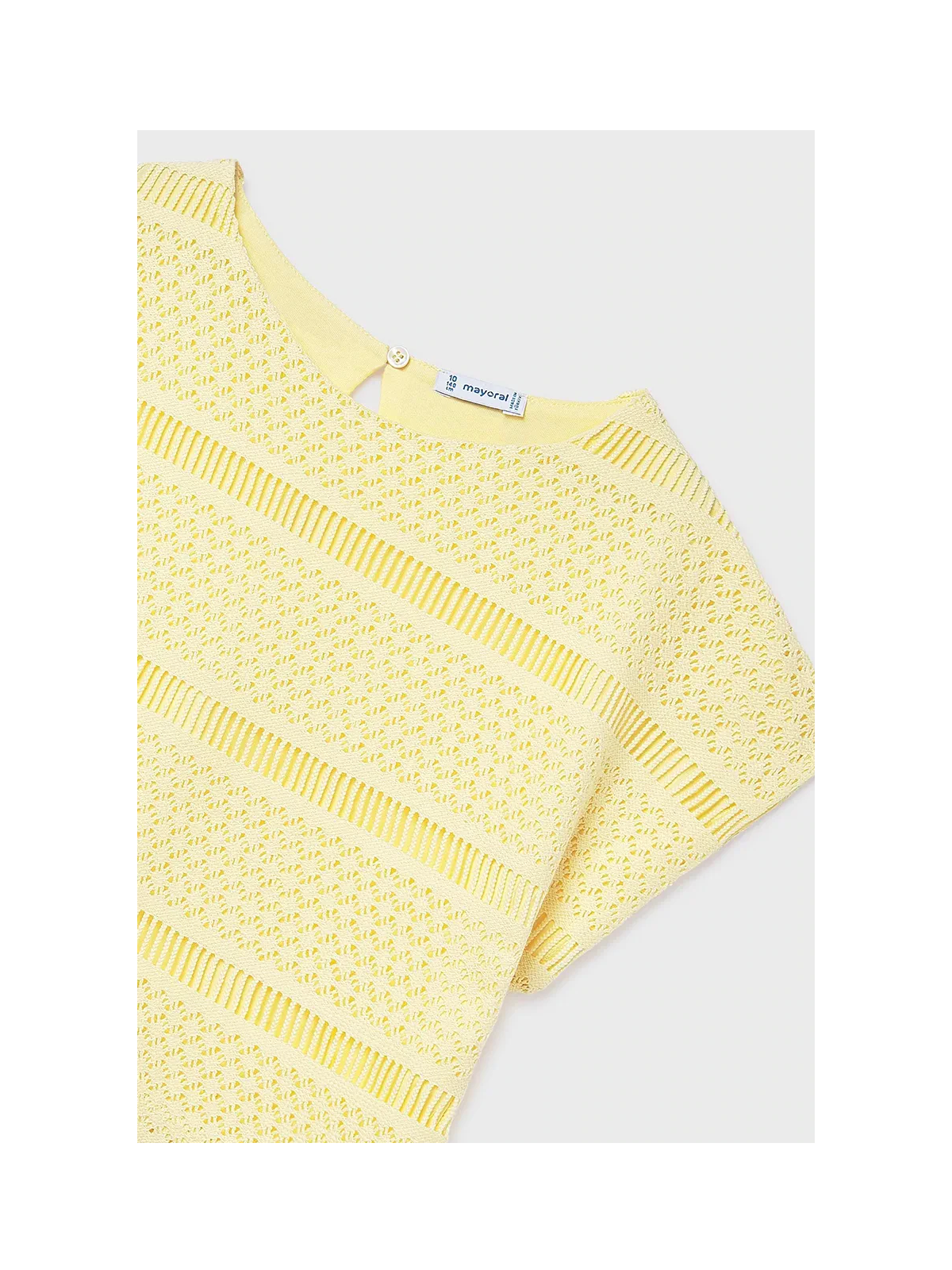 MAYORAL BLUZKA TOP NA KRÓTKI RĘKAW DLA DZIEWCZYNY ŻÓŁTY AŻUROWY 6022/34
