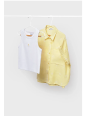 MAYORAL KOSZULA Z KRÓTKIM RĘKAWEM  ŻÓŁTA W KWIATKI TOP BIAŁY Z HAFTEM 6159/57