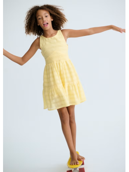 MAYORAL SUKIENKA DLA DZIEWCZYNY Z WYCIĘCIEM NA PLECACH ŻÓŁTA 6913/93