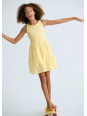 MAYORAL SUKIENKA DLA DZIEWCZYNY Z WYCIĘCIEM NA PLECACH ŻÓŁTA 6913/93