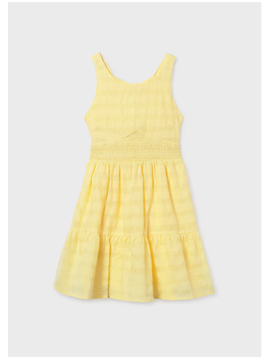 MAYORAL SUKIENKA DLA DZIEWCZYNY Z WYCIĘCIEM NA PLECACH ŻÓŁTA 6913/93