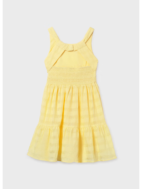 MAYORAL SUKIENKA DLA DZIEWCZYNY Z WYCIĘCIEM NA PLECACH ŻÓŁTA 6913/93