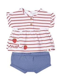 MAYORAL NEWBORN KOMPLET DLA DZIEWCZYNKI KOSZULKA PLUS SPODENKI 1623