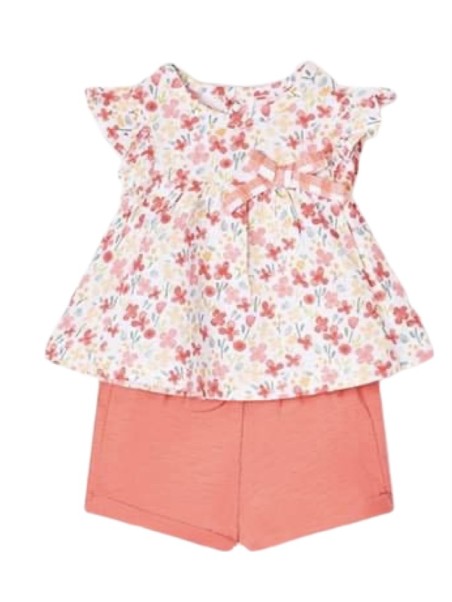 MAYORAL NEWBORN KOMPLET DLA DZIEWCZYNKI KOSZULKA PLUS SPODENKI 1626 53