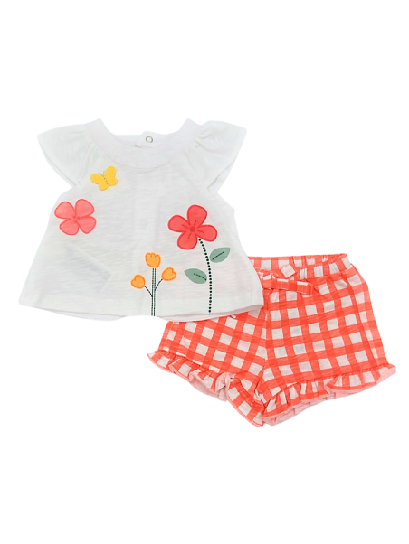 MAYORAL NEWBORN KOMPLET DLA DZIEWCZYNKI KOSZULKA PLUS SPODENKI 1626