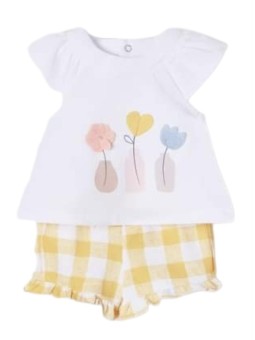 MAYORAL NEWBORN KOMPLET DLA DZIEWCZYNKI KOSZULKA PLUS SPODENKI 1626 /1