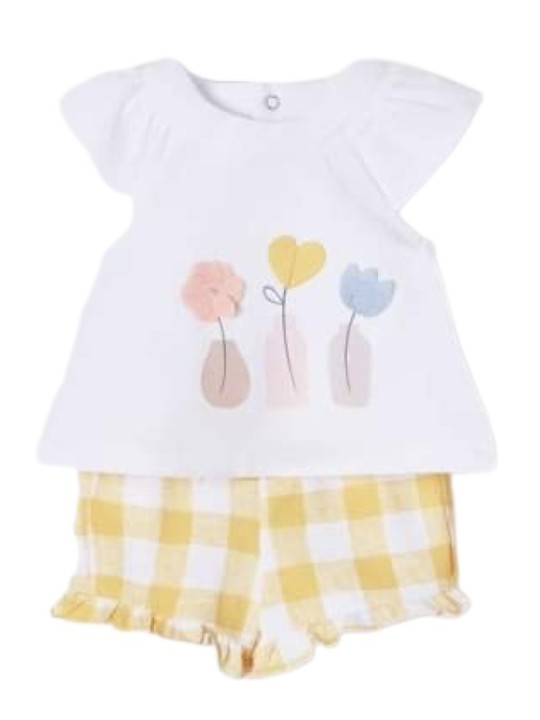 MAYORAL NEWBORN KOMPLET DLA DZIEWCZYNKI KOSZULKA PLUS SPODENKI 1626 /1