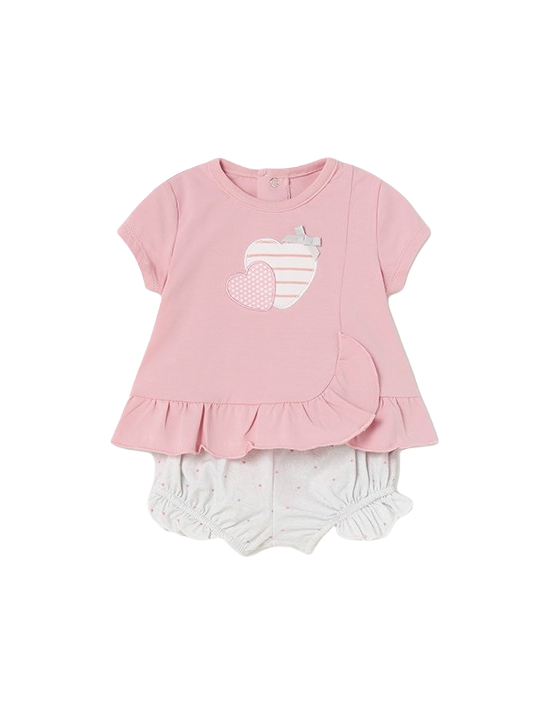 MAYORAL NEWBORN KOMPLET DLA DZIEWCZYNKI KOSZULKA PLUS SPODENKI 1609 /1