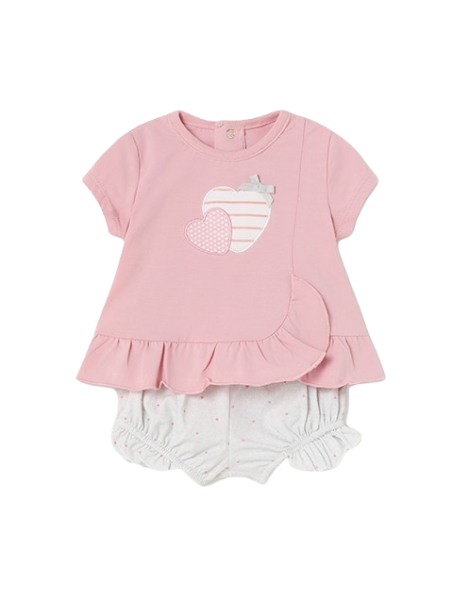 MAYORAL NEWBORN KOMPLET DLA DZIEWCZYNKI KOSZULKA PLUS SPODENKI 1609 /1