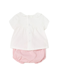 MAYORAL NEWBORN KOMPLET DLA DZIEWCZYNKI KOSZULKA PLUS SPODENKI 1609