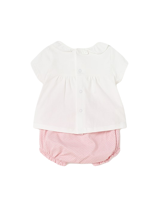 MAYORAL NEWBORN KOMPLET DLA DZIEWCZYNKI KOSZULKA PLUS SPODENKI 1609