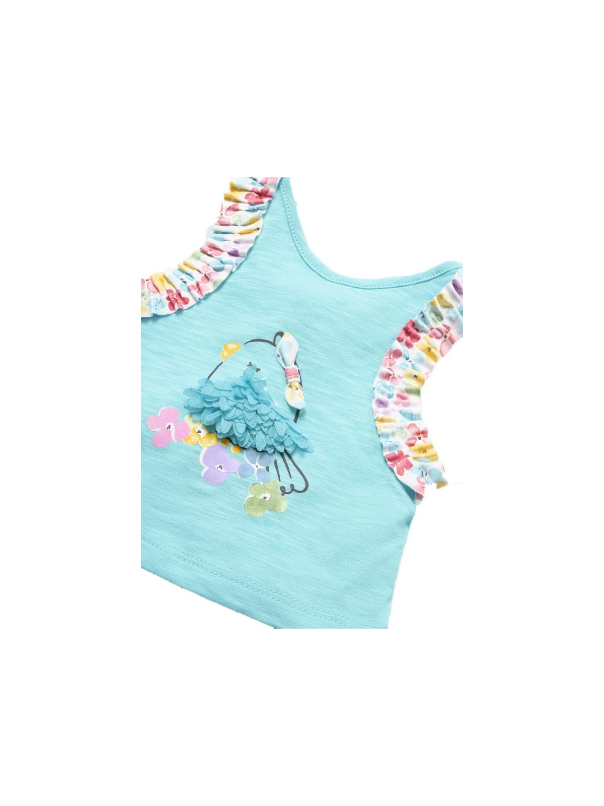 MAYORAL NEWBORN KOMPLET LETNI KĄPIELOWY DLA DZIEWCZYNKI KOSZULKA  MAJTKI PLUS KAPELUSZ 1692