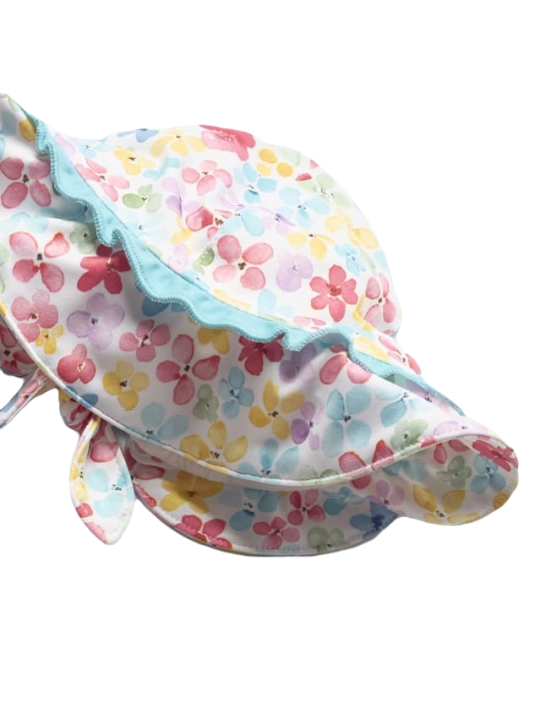 MAYORAL NEWBORN KOMPLET LETNI KĄPIELOWY DLA DZIEWCZYNKI KOSZULKA  MAJTKI PLUS KAPELUSZ 1692