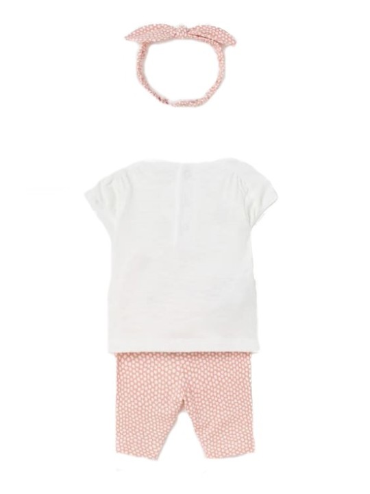 MAYORAL NEWBORN KOMPLET LETNI DLA DZIEWCZYNKI BLUZKA Z MISIEM LEGINSY PLUS OPASKA  1746