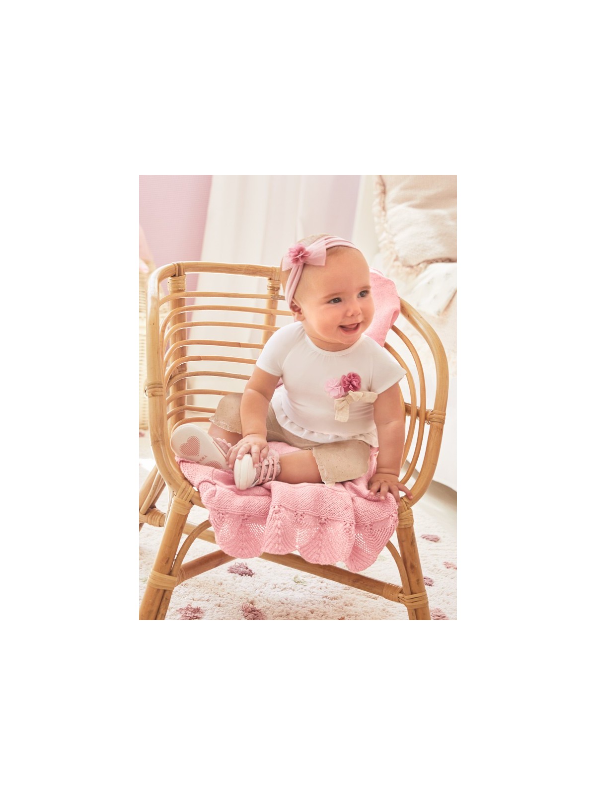 MAYORAL NEWBORN KOMPLET LETNI DLA DZIEWCZYNKI BLUZKA DWIE PARY LEGINSÓW   1763 /55