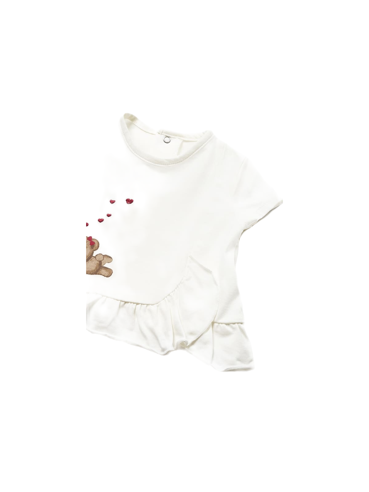 MAYORAL NEWBORN KOMPLET LETNI DLA DZIEWCZYNKI BLUZKA KREM Z MISIEM PLUS SZORTY 1609 /2