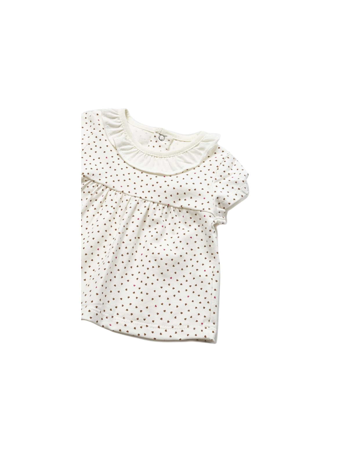 MAYORAL NEWBORN KOMPLET LETNI DLA DZIEWCZYNKI BLUZKA KREM Z MISIEM PLUS SZORTY 1609 /93