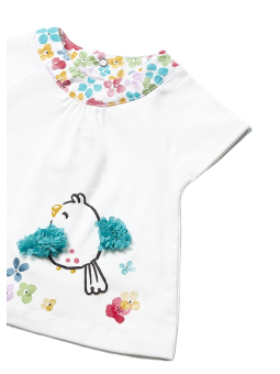 MAYORAL NEWBORN KOMPLET LETNI DLA DZIEWCZYNKI BLUZKA BIAŁA  PLUS SPODENKI  KOLOROWE KWIATKI 1695 /1