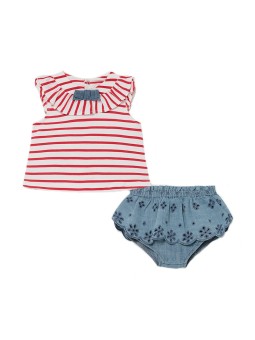 MAYORAL NEWBORN KOMPLET DLA DZIEWCZYNKI KOSZULKA PLUS SPÓNICZKO-MAJTKI 1815 /88