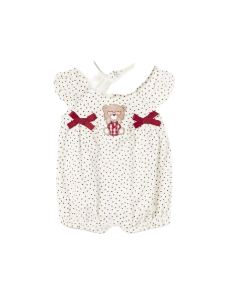 MAYORAL NEWBORN RAMPERS PAJAC  DLA DZIEWCZYNKI KREM Z MISIEM 1737 /93