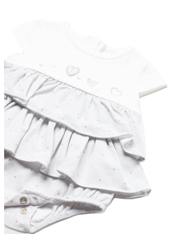 MAYORAL NEWBORN RAMPERS PAJAC  SUKIENKA DLA DZIEWCZYNKI SZARY PLUS KAPELUSZ 1604