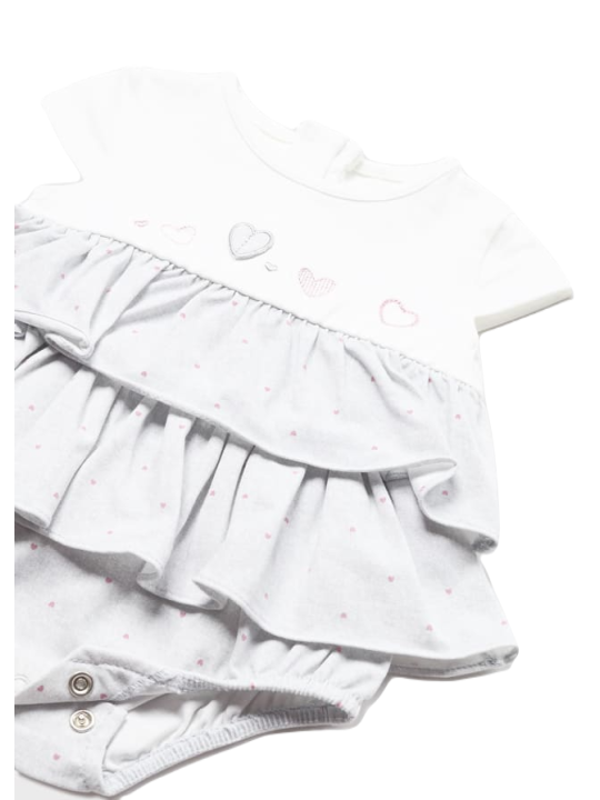 MAYORAL NEWBORN RAMPERS PAJAC  SUKIENKA DLA DZIEWCZYNKI SZARY PLUS KAPELUSZ 1604